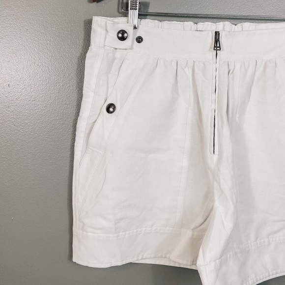 NWT Belstaff- Women's Small Size 4 Parker Trouser Shorts in Ivory/ White - Picture 3 of 8